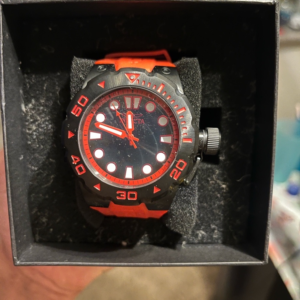 Invicta Black and Red Swim Watch Bold Design